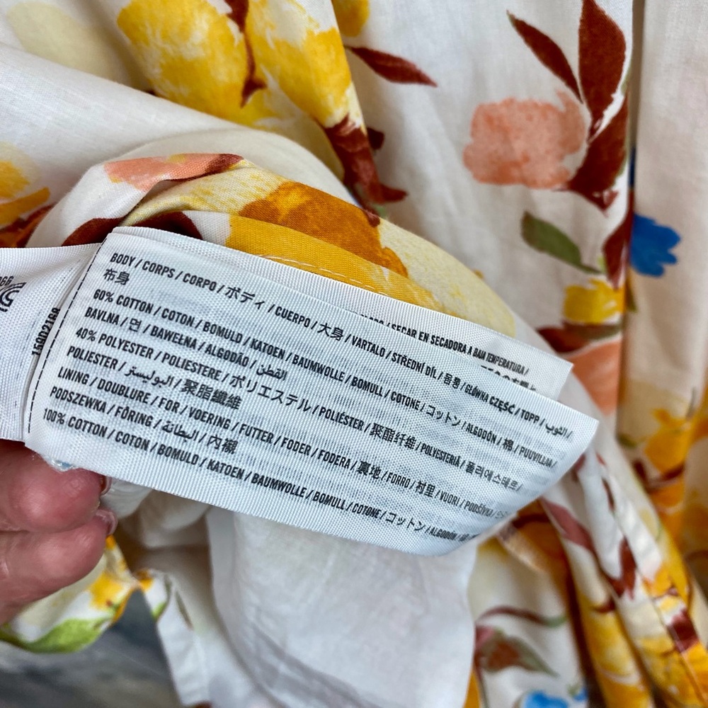 Abercrombie & Fitch Flutter Sleeve Tiered Midi Dress in Yellow Floral Size Large - Picture 11 of 15